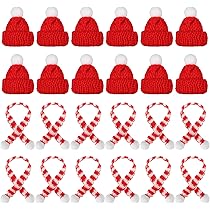 20 Stück Mini Weihnachtsmütze Und Mini Schal, Str Produktbild