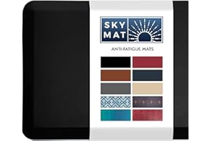 SKY MAT Sky Solutions Kitchen Mat - Padded, Non-Slip, Absorbable Anti Fatigue Standing Mat for Kitchen Floor, Standing Desk, Office & Garage (20x39x3/4-Inch, Black)