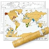 Luckies of London Scratch Map Travel Edition – Mappa del mondo da grattare in formato ridotto – Poster da viaggio personalizz