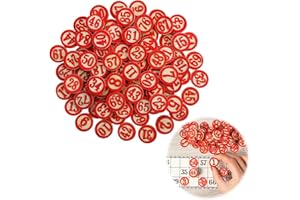 JUGNAW Jetons de Bingo en Bois de Haute Qualité, Numérotés de 1 à 90, Parfaits pour Jeux de Société et Chance, Design Classique et Durable, Idéal pour Toute la Famille