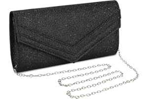 UBORSE Borsetta da Sera Donna Pochette Elegante Clutch Piccolo con Catena, Semplice ma Brillante, Borsa a Tracolla per Cocktail Festa Ballo Cerimonia