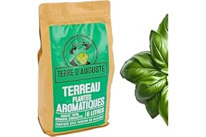 TERRE D'AUGUSTE LA TERRE DU PATRIARCHE DEPUIS 1920 Terre d'Auguste - Terreau pour Plantes Aromatiques et Aromates 6L - Qualité Supérieure pour Potager et Plantes d'Intérieur - Basilic, Menthe, Ciboulette, Thym