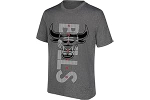 ULTRA GAME UNK NBA Camiseta Vertical de Manga Corta para Hombre, Logotipo del Equipo, Color Gris