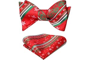 HISDERN Pajarita Navidad Hombre Azul Marino Pajaritas y Pañuelo de Bolsillo para Navideña Fiesta Carnaval Banquete Regalo