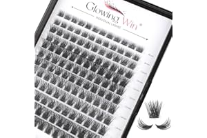 Glowing Win Ciglia Finte Ciuffetti Extension Ciglia Finte Naturali 144PCS Singole Ciglia Professionale Cluster Lashes Mix 8-16mm fai da te Riutilizzabili Individual Lashes Cat Eye Eyelashes