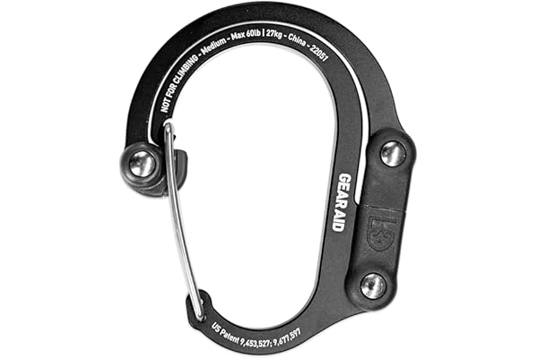 Gear Aid HEROCLIP Mousqueton et Crochet (Moyen) pour Camping, Sac à Dos, valises et Garage