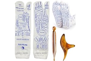 BUOSHUO Reflexology Socks,Akupressur-Reflexology Fußmassage-Socks mit Massage Tool,Geeignet Für den Einsatz zur Verbesserung der Fußgesundheit Acupressure Socks (Herren)