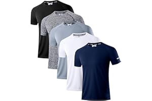 Holure Men's Quick-Dry Sportswear T-Shirts,1/3/5 Pack Breathable Moisture Wicking Gym Tops for Training & Workout,Short Sleeve Tees