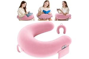 ‎KOSKER Gaming Kissen & Lesekissen, Reading Pillow für das Sitzen auf dem Bett/Sofa/Fußboden, Fütterungs/Häkelkissen mit großer & Ergonomic Gaming Pillow, Gamer Kissen für Ipad/Laptop - Rosa