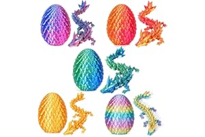 HIMS 5PCS 3D Printed Dragon Eggs with Dragon Inside Mini Dragon Egg Set Articulated Dragon Mystery Dragon Egg Fidget Toy Surprise 3D Printed Animals Toy Set
