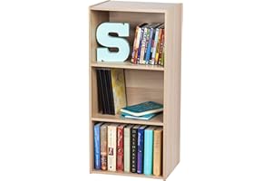 Iris Ohyama, Armario con 3 baldas / Contenedor de madera con baldas / Librería / Mueble lateral, Moderno y de diseño, Oficina, Casa - Basic Storage Shelf - CX-3 - Marrón claro