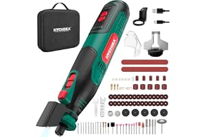 HYCHIKA Trådlöst roterande verktyg 8 V 2,0 Ah batteri, 5 hastigheter | Max 30 000 RPM, 145 tillbehör med kedjeslipare och LED-ljus, för slipning, polering, skärning, borrning, gravering