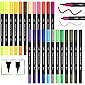 JPARR Pinselstift Set Pinselstiften Aquarellpinsel Brush Pen Set, 24 Farben Pinselstifte mit Zwei Spitzen, Pine…
