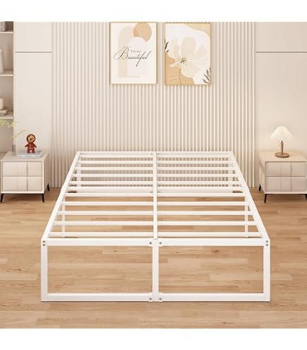 Zinus Joseph Bed 140 X 190 Cm – Cadre De Lit De 25 Cm De Haut Avec Rangement Sous Le Lit – Cadre De Lit Plateforme En Métal Avec Support à Lattes En