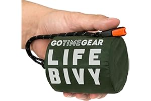 Go Time Gear Life Bivy - Saco de Dormir térmico de Emergencia, Uso como Saco de Dormir de Emergencia, Saco de Dormir de Supervivencia, Manta de Emergencia de Mylar