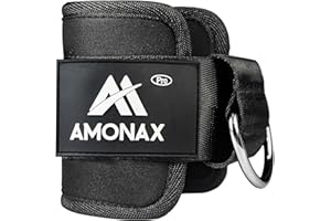 Amonax Tobillera para polea (Acolchado) para piernas y Tobillos, Correas Tobillos Gym Cable maquinas, Gimnasio, Fitness - Mujeres y Hombres