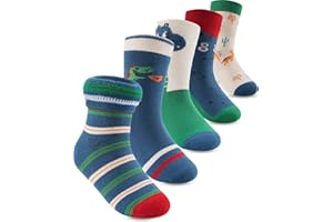 Kyopp Chaussettes rigolotes Enfants Filles et Garçons Drôles Chaussettes Animaux Coton Unisexe Kids Crew Socks 10 Paires 21-37