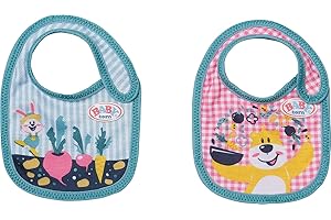 BABY born 830840 Bib 43cm Set of 1-for Toddlers 3 Years & Up-Easy for Small Hands- Assorted Designs