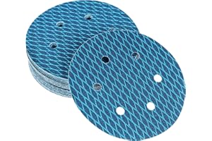 AICOIMY 150mm Sandpaper Sander Discs 60 Grit, 6Inch 6 Holes Diamond Shaped Hook and Loop Sanding Pads for Random Orbital Sander Polisher