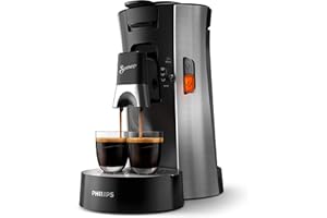 Philips SENSEO Select Machine à café à dosettes, Intensity Plus Crema Plus, Sauge, Une ou deux tasses à la fois, Bec verseur métallique ajustable (CSA250/11)