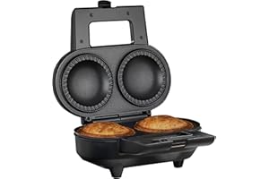 Cooks Professional Deep Fill Pie Maker with Crimping Edge & Pastry Cutter | 2-Pie Capacity | Perfect for Savory, Fruit, Meat, & Vegetable Homemade Pies | Non-Stick Plates for Easy Use & Cleanup