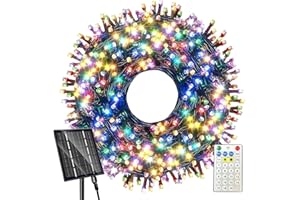 Yorezcop Guirlande Lumineuse Exterieure Solaire - 42M - 400 LED - 19 Modes Guirlande Solaire Exterieur - Étanche IP65 - Guirlande Exterieur pour Balcon, Gardin, Sapin de Noël - Fête (couleur)