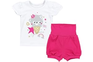 TupTam Baby Mädchen Sommer Bekleidung T-Shirt Shorts Set