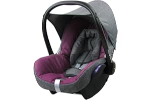 BAMBINIWELT Bezug Ersatzbezug kompatibel mit Maxi-Cosi CabrioFix für Babyschale 6-tlg Komplett-Set hochwertiges Polyestergemisch (meliert grau-pink)
