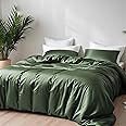 LINENWALAS 100% Natural Bamboo 3-Piece Duvet Cover Set with Zipper and Corner Ties- Softest Cool Bedding Perfect for Skincare (King, Avocado Green)