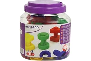 Miniland Plastikowe śruby i nakrętki w wannie (48 sztuk)