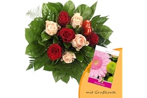 RAPIDO Dominik Blumen und Pflanzen, Blumenstrauß Mein Glück und Grußkarte "Geburtstag"