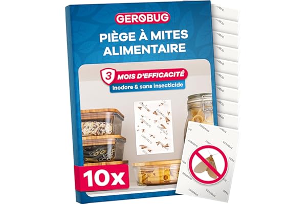 ✅ GEROBUG Piège à Mites Alimentaires 10 piéces XXL Pack - Pièges à Ph...