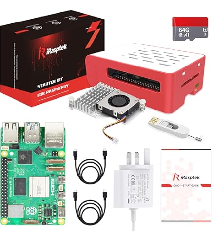 iRasptek Starter Kit for Raspberry Pi 5 RAM 8GB - 64GB Edition of