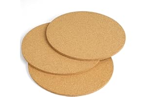 Flintronic Zestaw 3 podstawek korkowych, średnica 20 cm, okrągłe, podkładki korkowe, do garnków, misek, przyborów kuchennych