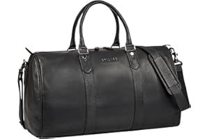 STILORD 'Santiago' Vintage Borsone da Viaggio Uomo Vera Pelle Borsa Sportiva Donna Duffle Bag Bagaglio a Mano - Travel Bag 28L a Tracolla da Cabina per Weekend & Business, Colore:nero