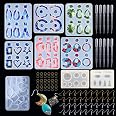 Woohome 15 PCS Moules Silicone Résine – 7 Tailles Anneaux + 4 Bracelets, Kit Bricolage Bijoux Époxy DIY