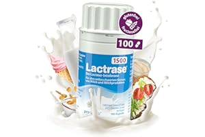 ‎LACTRASE pro natura Lactrase 1500 – 100 Lactase Kapseln bei Lactose-Intoleranz, für den unbeschwerten Genuss von Milch und Milchprodukten