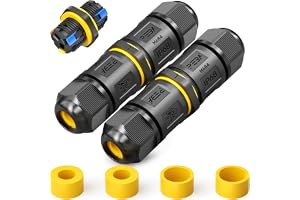 PEBA® IP68 vattentät kabelkontakt utomhus, 2-vägs vattentät kopplingsdosa, 3-stifts kabelkontakt, lämplig för kablar Ø4 mm-12 mm (paket med 2)