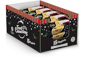 Food Connections Winter Spice Flapjack Bars (Box of 15x 100g Bars) - Limited Winter Edition Individually Wrapped Flapjacks - Case of 15. Oat Cereal Flapjack with Vegan Mincemeat.