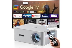 Projector 4K【Official Google TV/1400ANSI】OSCAL PV800Pro Smart Projector 4K 1080p HDR10+, Auto Focus/Keystone V-Control WiFi 6 & Bluetooth Projectors for Bedroom/Home Cinema