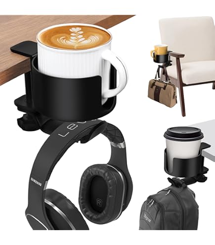 SERO Innovation Soporte Para Bebidas Con Clip Para Tazas, Rojo, Se Ajusta A Mesas, Escritorios, Sillas, Estantes, Mostradores. Mantén Tu Bebida, Teléfono Inteligente U Otro Artículo Pequeño Seguro Y