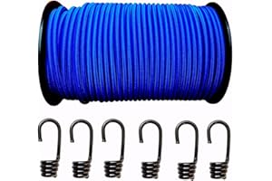 STANLEYSSEILSHOP 10 mm Expanderseil Gummiseil in Blau 20m + 20 Spiralhaken Gummileine Planenseil Seil Plane Anhänger Netze LKW