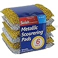 6x Metallic Scouring Pads Washing Up Non Stick Scratch Kitchen Sponge Scourer Shopmonk