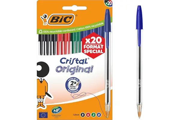 BIC Cristal Original Bolígrafos de Punta Media (1,00 mm) - Colores de Tinta Surtidos, Caja de Edición Especial de 20