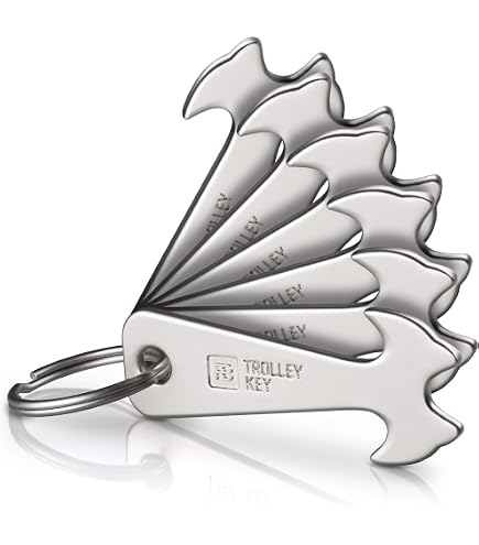 T10-Pass – Llave Desbloqueadora De Carritos De Supermercado – Accesorio De Acero Inoxidable Para Llavero, Compatible Con Todos Los Carros
