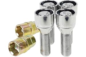 ‎C CARBONADO C CARBONADO Felgenschloss Radschraube 35mm Kegelbund Anti-Diebstahl M14x1,5 Kompatibel mit Peugeot Renault Volvo