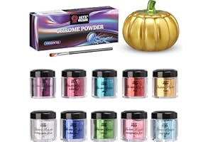 ‎LET'S RESIN LET'S RESIN Chrome Powder, 10 Farben Metallic Epoxidharz Farbe, Farbpigmente für Gießpulver
