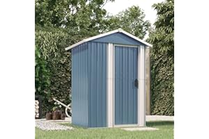 Keketa Capanno da Giardino Attrezzi da Giardino Casetta Attrezzi Giardino Casette da Giardino Capanno degli Attrezzi Porta Attrezzi da Giardino Grigio 126x97,5x177 cm Acciaio Zincato