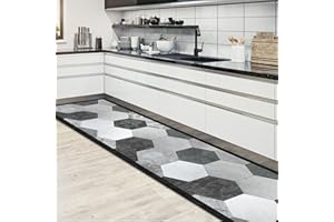 CREARREDA Alfombra Vinílica Cocina y Baño Antideslizante Lavable, Diseño Italiano Moderno, Impermeable, Decorativa, Resistente, Fácil Limpieza, Antimanchas, Higiénica, Made in Italy
