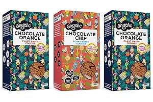 ANGELIC GLUTEN FREE Angelic Free From 3 Pack Mixed Box Festive Bundle Vegan & Gluten Free Cookies. Dairy, Nuts, Soya, Egg, Peanut Free Biscuits. Allergy Safe Snacks. (Chocolate Orange x 2, Chocolate Chip x 1)